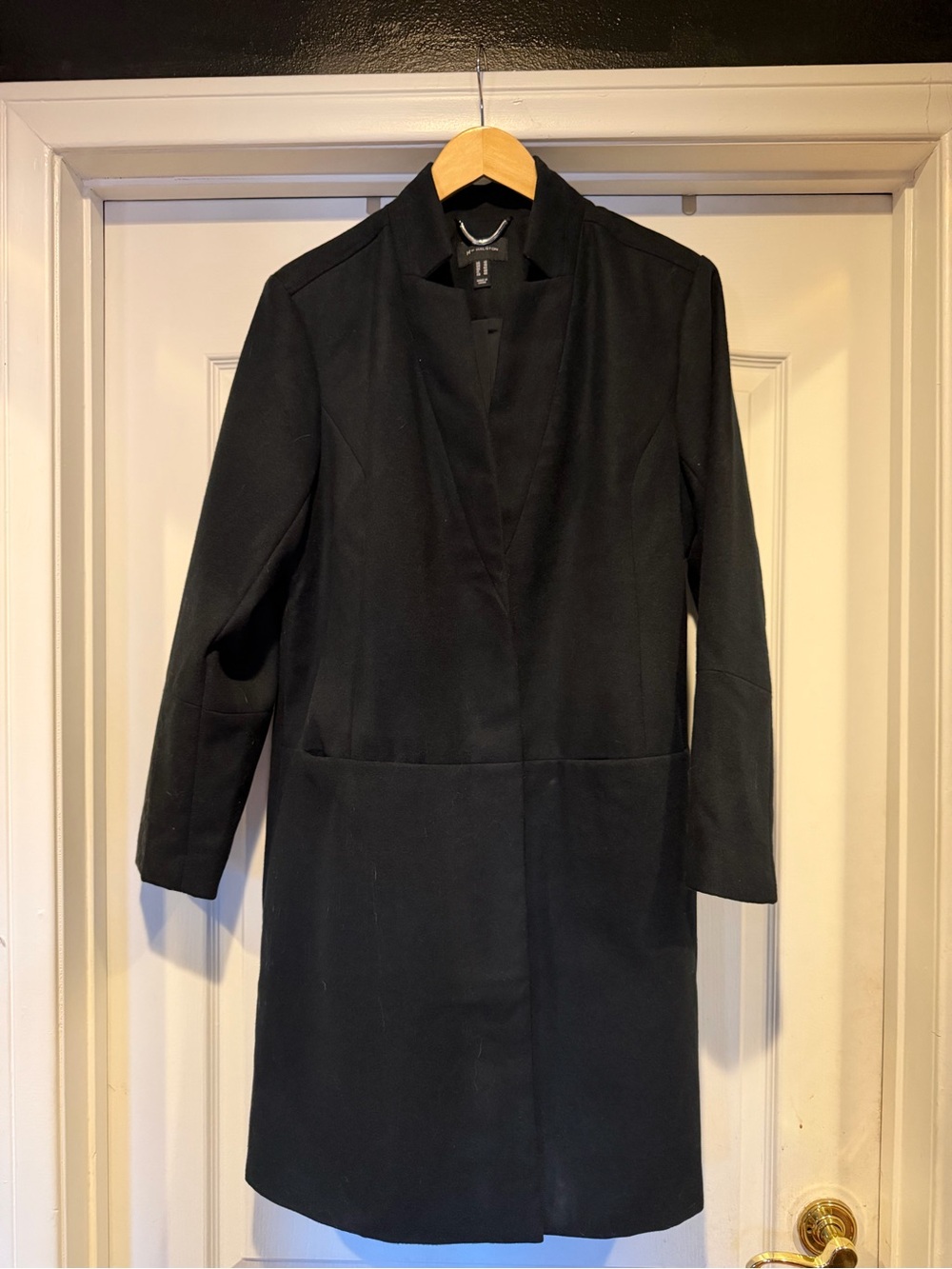 H by Halston Black Long Pea Coat